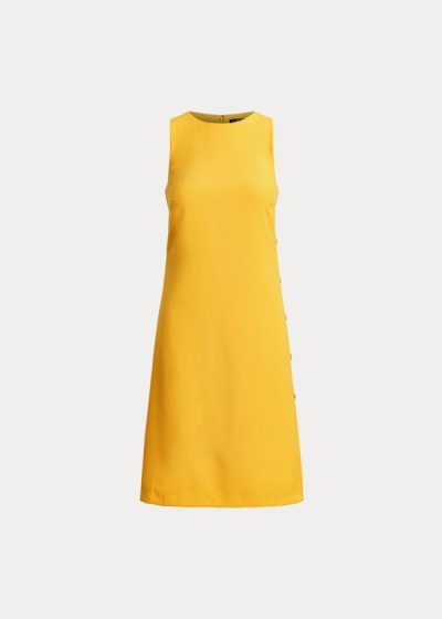 Vestidos Ralph Lauren Mujer Amarillos - Snap-Trim Crepe Shift - MUROQ7860